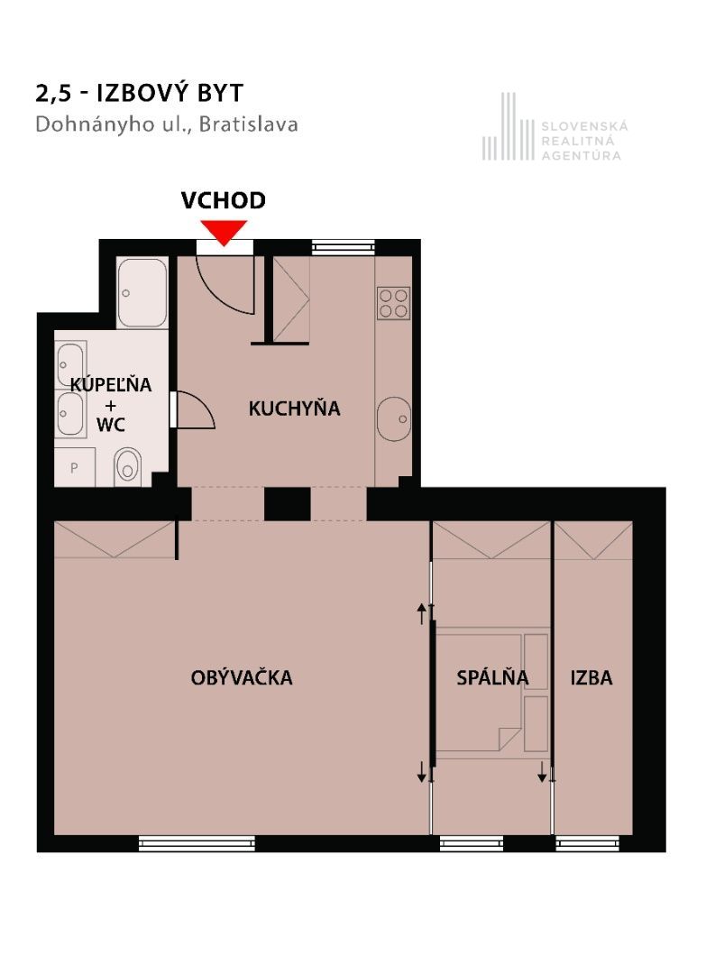 SRA | Predané: Slnečný 2,5 izb. byt v tichej ulici, 3./4p., tehla, 70m², výborná poloha pri OC Centrál, Ružinov – Dohnányho ul. 15799 | SLOVENSKÁ REALITNÁ AGENTÚRA