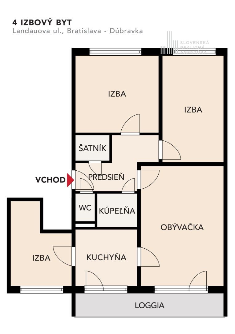 SRA | príjemný 4 izb. byt, 8./9p., Bratislava – Dúbravka, Landauova ul.