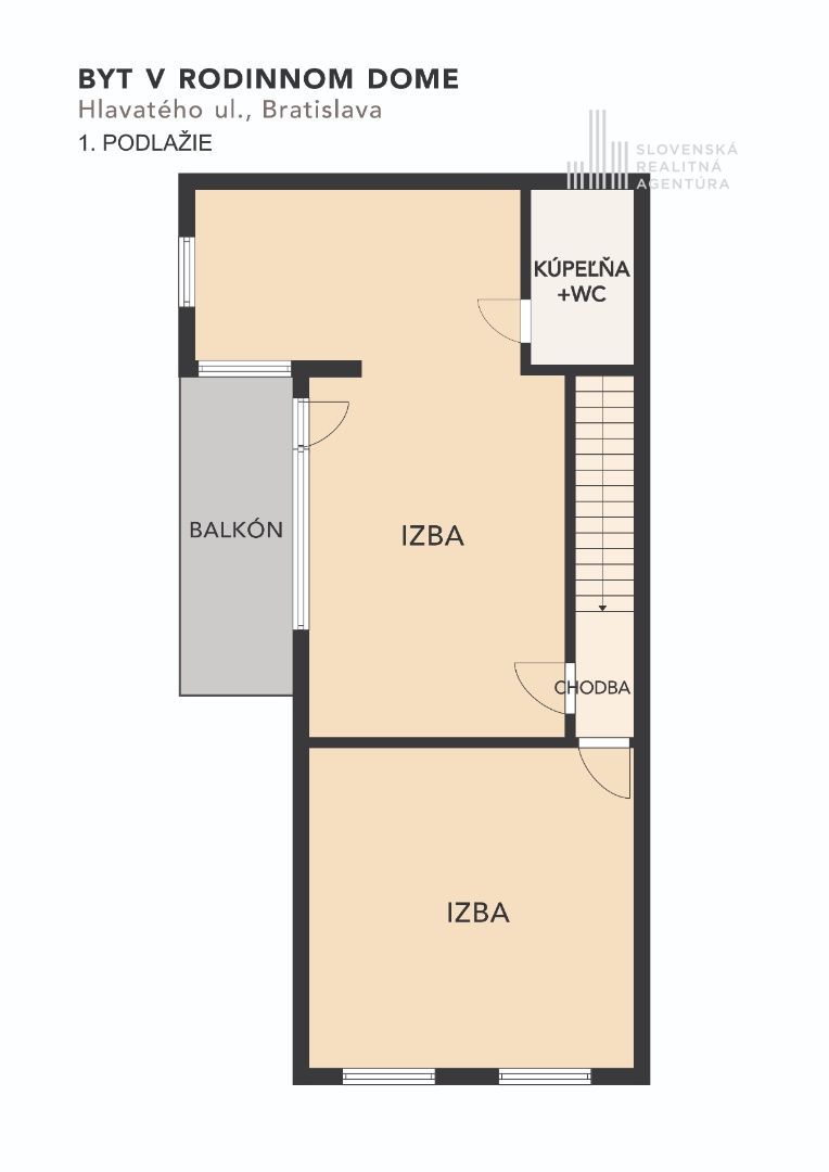 SRA | Slnečný byt v rodinnom dome, v blízkosti Bratislavského Hradu, Staré mesto, Bratislava